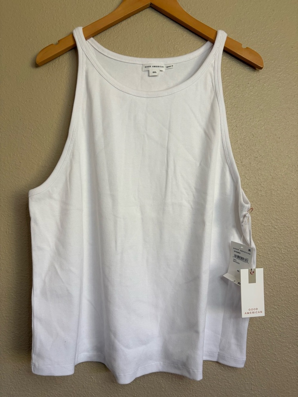 NWT Good American White Ribbed Tank Top size 5XL